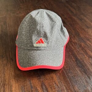 Adidas Heathered Gray Cap with Red Trim